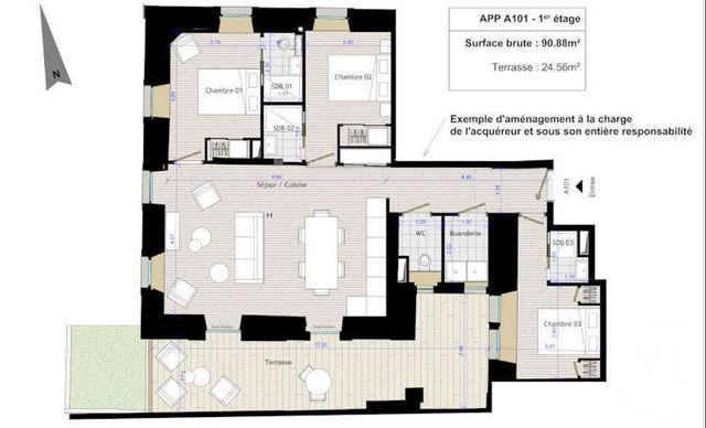 Appartement F4 à vendre - 4 pièces - 90.88 m2 - CHAMONIX MONT BLANC - 74 - RHONE-ALPES - Century 21 Mont-Blanc Invest
