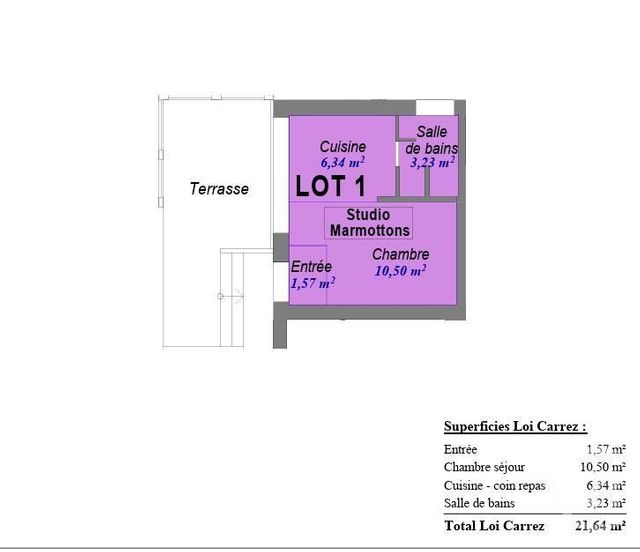 Appartement Studio à vendre - 1 pièce - 21.64 m2 - LES HOUCHES - 74 - RHONE-ALPES - Century 21 Mont-Blanc Invest